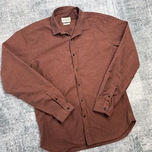 Oliver Spencer Shirt Mens 16 Rust Copper Organic Slub Cotton Modern Casual
